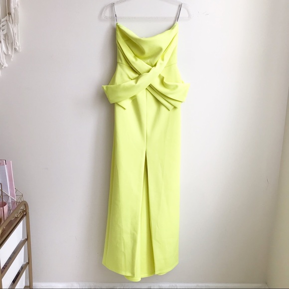 ASOS Cross Front Peplum Maxi Dress - Lime